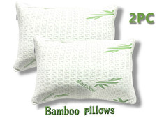 2x Foam Bamboo Bed Pillow