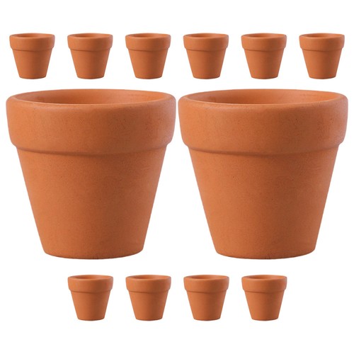 12pcs small terracotta pots - small,