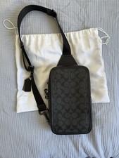 coach sling bag black leather
