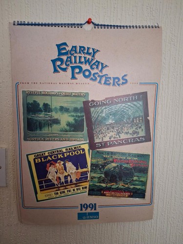 Early railways poster calendar - railways,
