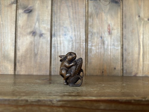 Vintage wooden carved hare - vintage,