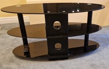 Argos oval black glass 3 tier