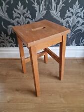 Vintage Wooden Stool School Science Laboratory / Kitchen Stool 