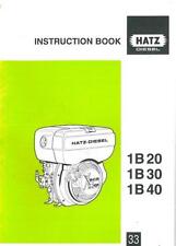 HATZ DIESEL ENGINE 1B20 1B30 1B40 OPERATORS MANUAL