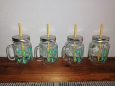 4 X Mason Drinking Jars With