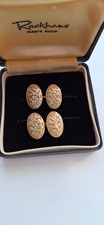 Antique / Vintage Gold Fronted Cufflinks Pair Boxed Men's Shirt Cuffs Quickfixr
