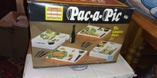 Pac a Pic Picnic Set Integrated 4 Person Trays Cutlery Vintage Retro NewOldStock