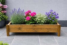 Long wooden garden planter - long,