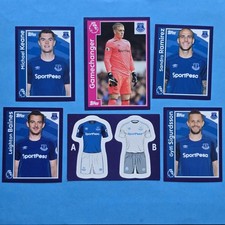 6 EVERTON Merlin 2018 Premier League Unpeeled Stickers Topps 