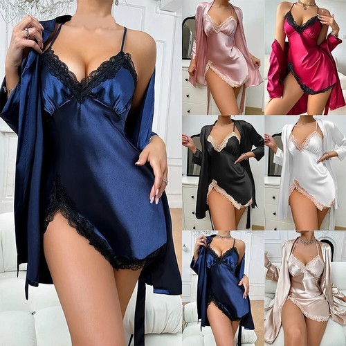 2pcs womens sexy satin silk - 2pcs,