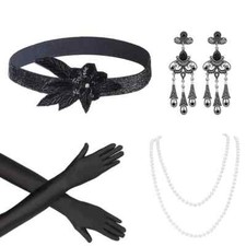 5pcs Set Ladies 1920's Charleston Gatsby Fancy Dress Accessories Flapper Costume