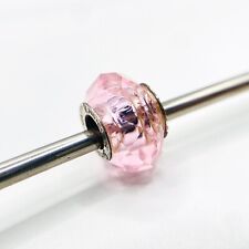 RHONA SUTTON 925 Sterling Silver Pink Faceted Bead Charm Pendant Bracelet