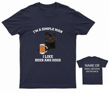 I'm a simple man I like beer and dogs t-shirt staffordshire bull terrier