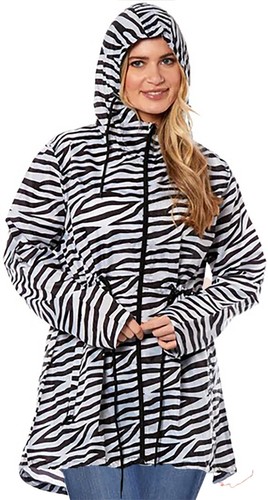 Ladies zebra fishtail rain mac - ladies,