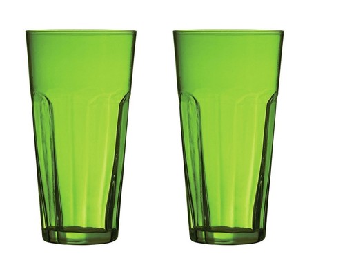 2pc green glass - green,