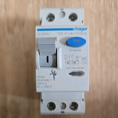 Hager cd284u 100a 30ma rcd - 30ma,