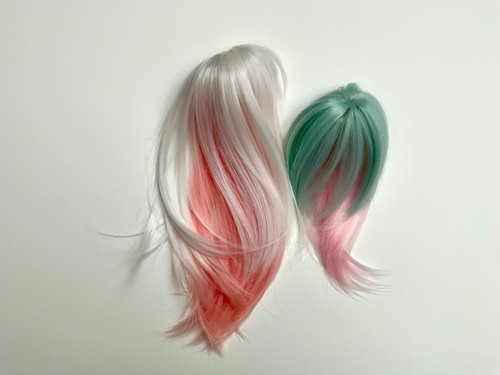 Bjd wig pastel pink - x2,,