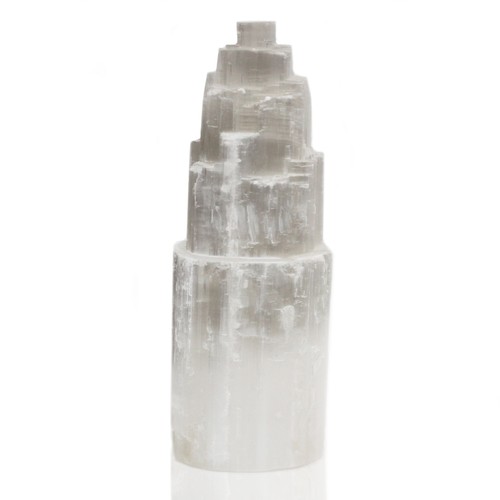 Natural selenite tower lamp - selenite,