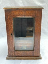 Oak display cabinet- Table standing- Hinged glass door- 1 drawer - 1 shelf