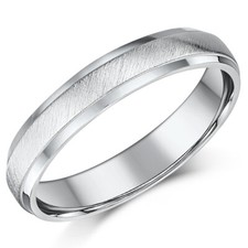 4mm Platinum Wedding Ring Matt & Polished Court Shaped UK Hallmarked Sizes I-Z