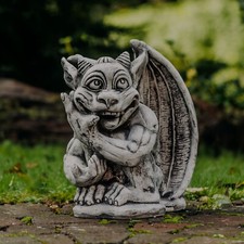 Gargoyle Spinner Gatekeeper Stone Figure 38cm 23kg Grey Concrete Frost Proof