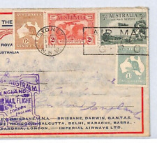 AUSTRALIA Air Mail 1931 Cover *ROO* 1s 6d FIRST *ALL THE WAY* FLIGHT London YL41