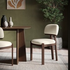 Set of 2 Walnut and Cream