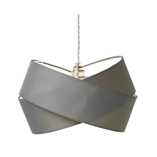 Grey ribbon twist lampshade - grey,