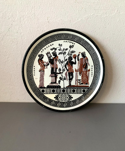 Vintage terracotta plate made - vintage, plate,