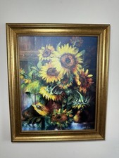 Framed Sunflowers Canvas Print