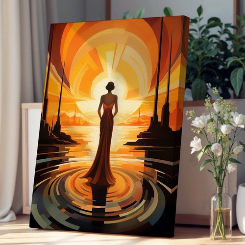 Art deco sunset - art,