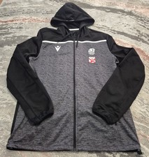 Scottish Rugby Macron Long sleeve Rugby Jacket Full Zip Hoodie Jersey Size XL