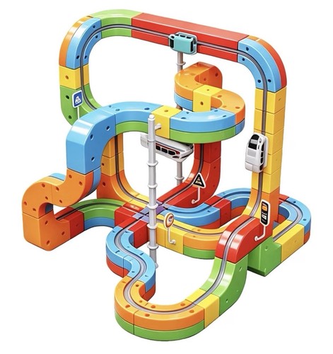 Rail electric train set - train, 3d