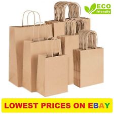 Brown Paper Bags With Handles 50 100 Party Bags Gift Twisted Handle Carrier Bags