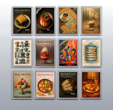World Cuisine & Dessert Fridge Magnets – Cafe Style Kitchen Refrigerator Decor