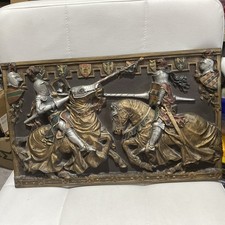 Medieval Wall Plaque Jousting