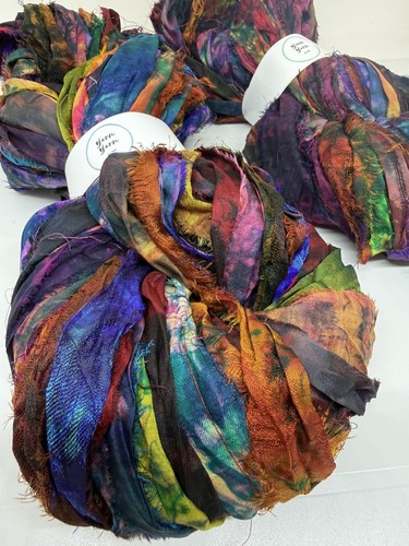 Recycled sari silk ribbon hand - recycled,