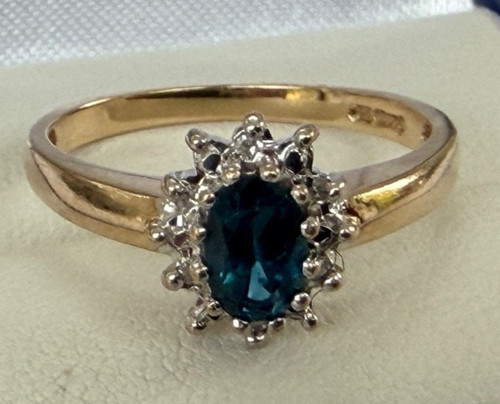 Vintage 9ct gold sapphire - sapphire, &