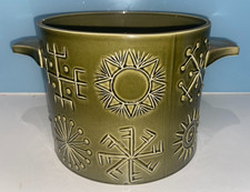 HUGE Portmeirion Totem Dark Green dish pot bowl Susan William Ellis vintage rare