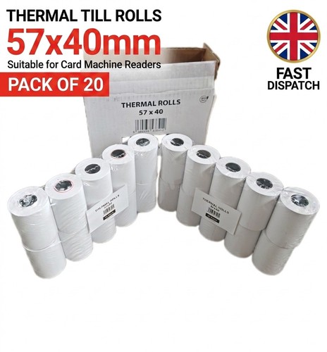 20x thermal till rolls 57mm - rolls,