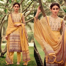 YELLOW PRINTED COTTON INDIAN