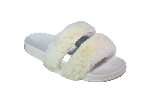 Womens fur sliders faux fluffy - fur,