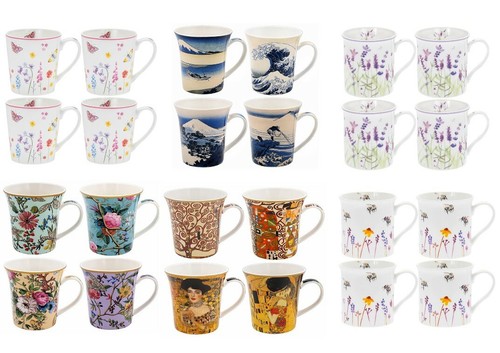 Set fine china mugs tea - set,