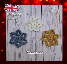 Crochet shimmering snowflakes