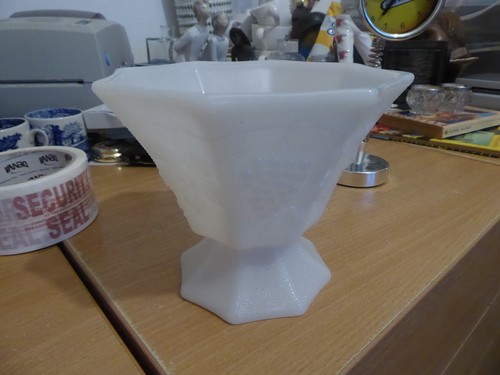 White milk glass vase
