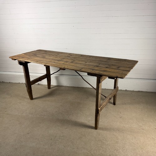 Vintage folding pine trestle - folding,