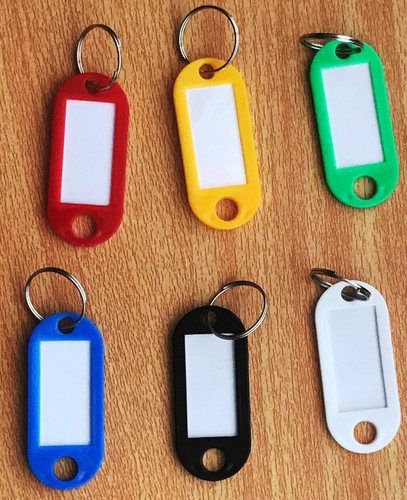 Assorted coloured key rings - coloured,