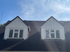 WINDOW DORMER WHITE UPVC DOUBLE GLAZED 4 PANES LEADED 149X97 +  148x98CM (PAIR)