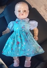 VINTAGE 1950s RODDY MADE IN ENGLAND 16 INCH ROSEBUD DOLL.USED.NEEDS ARM FIXED.