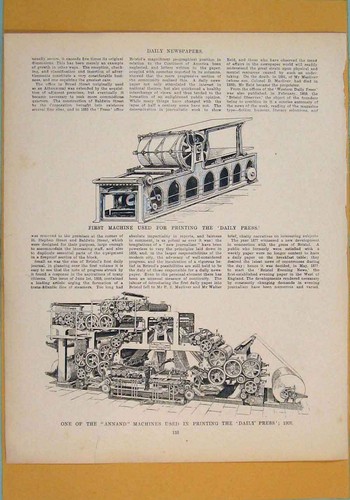 Original old antique print - old,